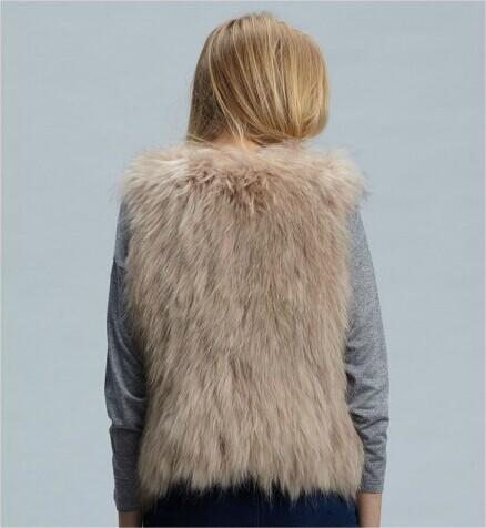 Kurze Weste für Damen im Herbst und Winter, originelle Kunstfellimitation, Fuchsfellimitat_voghion.com