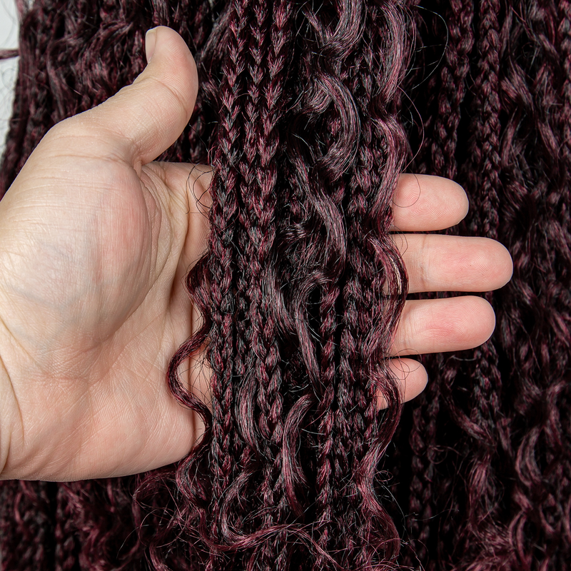 32inch long synthetic lace braid 9*6 transparent lace hand-woven braid with flower wig headgear box braid with baby hair_voghion.com