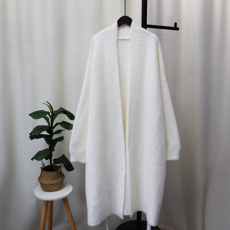 Îmbrăcăminte pentru femei, pulover din catifea de nurcă, stil leneș, haină lungă pentru femei, toamnă și iarnă, stil nou, curea, temperament, cardigan tricotat, tendință_voghion.com