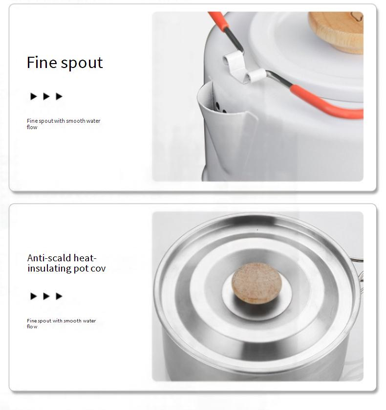 Camping-Kochgeschirr-Set aus Edelstahl 304, Topf- und Pfannen-Set mit faltbarem Griff, ultraleicht, antihaftbeschichtet, kompakt, für Rucksackreisen, Wandern, Kochen im Freien_voghion.com