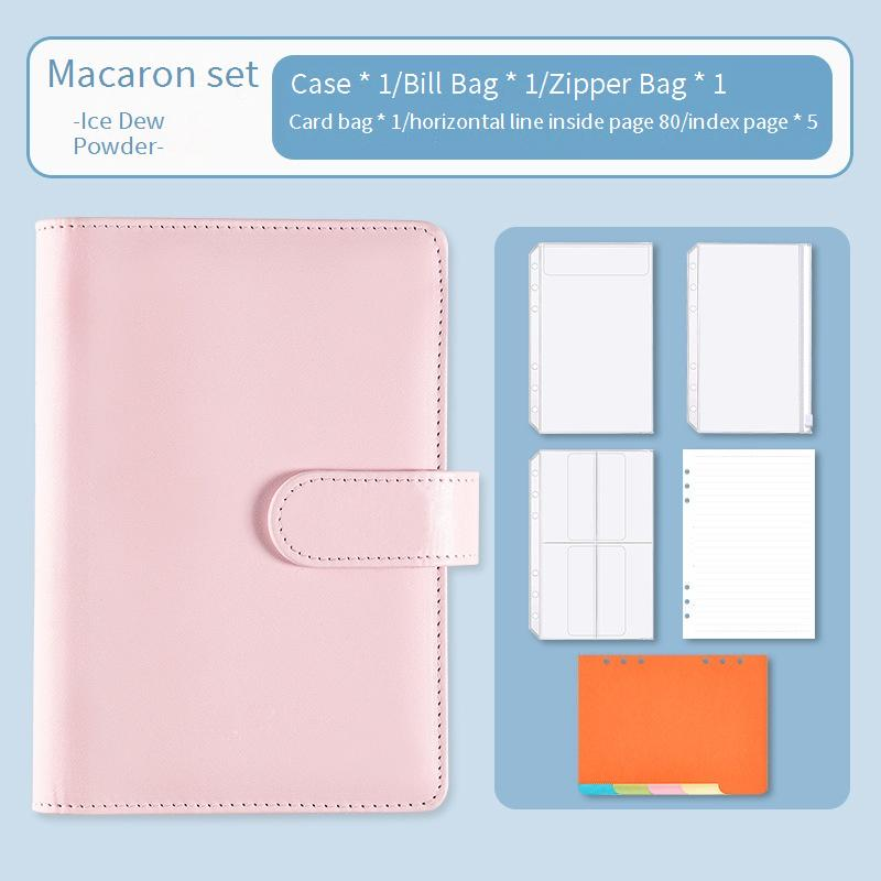 Refillable Notebooks A5 Loose Leaf Macaron Plan PU Notepad Cash Budget Handbook Loose Leaf Notebook_voghion.com