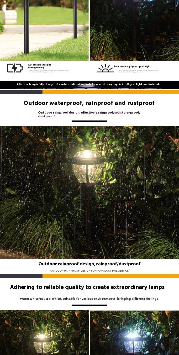 Luci da giardino a energia solare per esterni, illuminazione LED impermeabile per esterni per cortile, patio, vialetto, confezione da 2 luci bianche/calde, accensione/spegnimento automatici, facile installazione_voghion.com