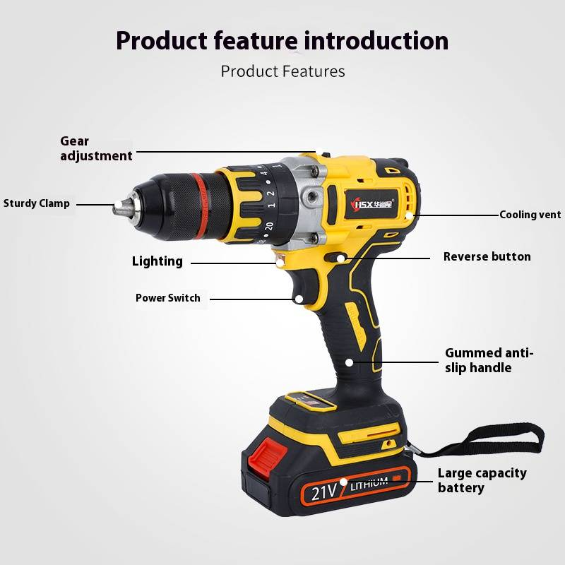 21V Brushless Cordless Drill With Multi-Speed Control & Full Accessory Kit – High Torque For DIY & Professional Projects_voghion.com