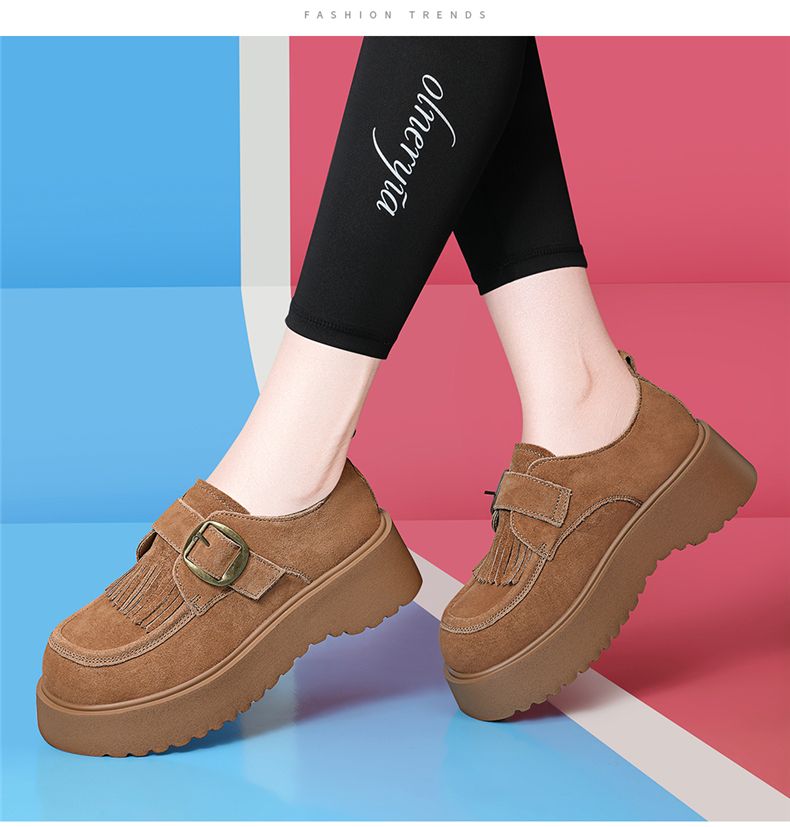 English Style Little Leather Shoes, Height Increasing, Small-sized Mary Jane Style Shoes._voghion.com