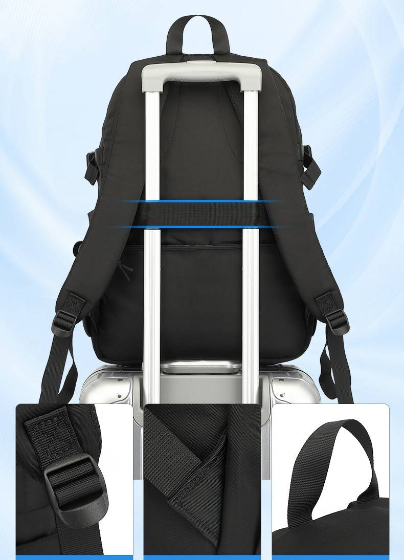 Unisex Backpack Waterproof Oxford Fabric Travel Bag With Laptop Compartment 15 Inch, Lightweight Durable For School College Work Commuting_voghion.com