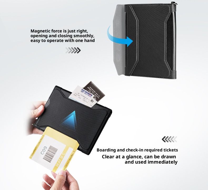 Premium RFID Blocking Passport Wallet – Slim Travel Organizer For Men & Women With Card Slots & Detachable Chain, Secure PU Leather Document Holder_voghion.com