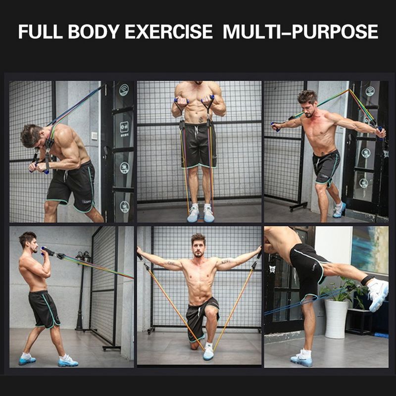 16Pcs Resistance Bands Set Expander Yoga Exercise Fitness Rubber Tubes Band Stretch Training Home Gyms Workout Elastic Pull Rope_voghion.com
