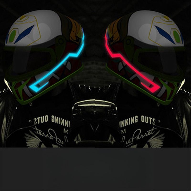 Grenzüberschreitender Motorradhelm-Leuchtstreifen Nachtfahrt-Leuchthelm-Lichtstreifen LED-Warnlicht_voghion.com