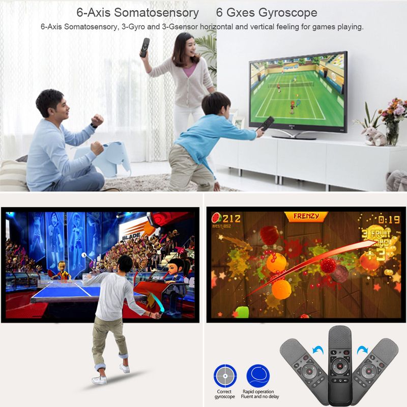 Pointeur Laser Air Mouse sans fil 2.4G, Gyroscope 6 Gxes, présentateur, télécommande pour présentation PPT_voghion.com