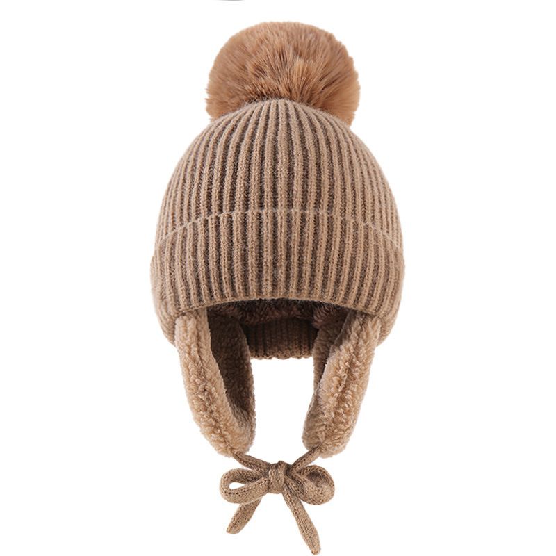 Abbigliamento per bambini Cappello per bambini lavorato a maglia Protezione per le orecchie del bambino e cappello in filo soffice_voghion.com