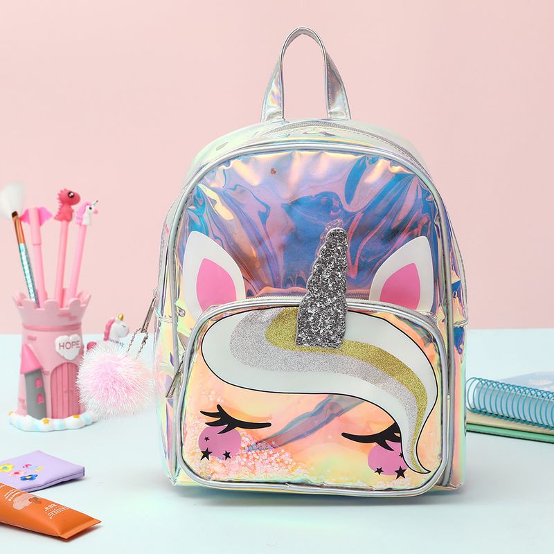 Zaino unicorno fantasy laser unicorno TPU trasparente porta carte zaino per bambini ragazza piccola principessa zaino scolastico_voghion.com