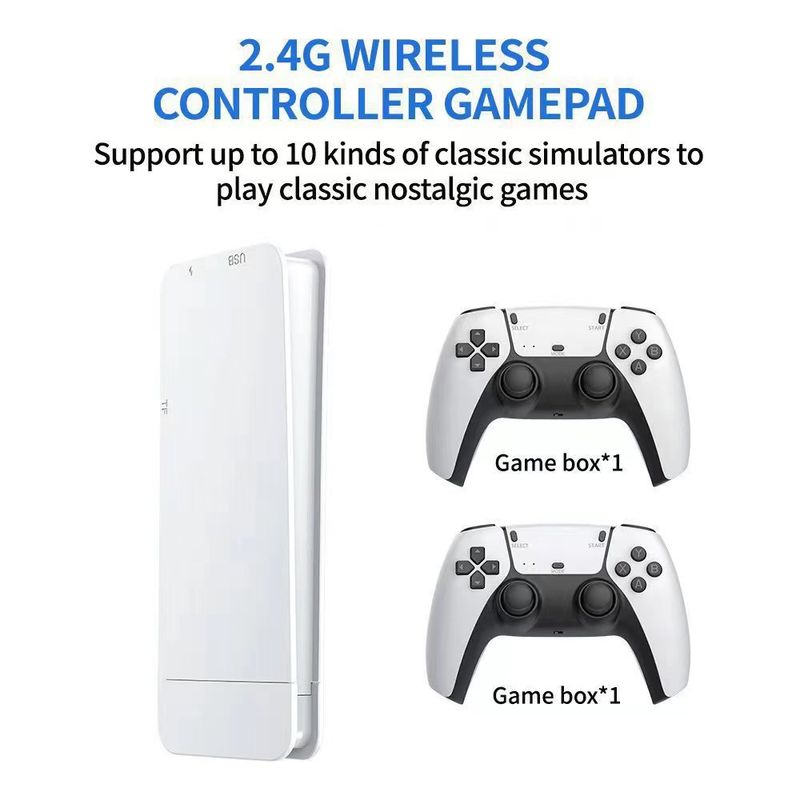 Belaidis televizoriaus žaidimų konsolė su HDMI ryšiu, 2.4G, didelės raiškos, 4K, dviejų žaidėjų, retro stiliaus_voghion.com