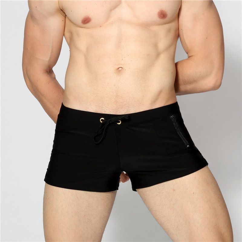Schnelltrocknende Badehose für Herren – Sonnenschutz LSF 50+ mit Seitentaschen (Boardshorts für Strand und Pool, 12,7 cm Innennaht, Schwarz/Blau/Marineblau)_voghion.com
