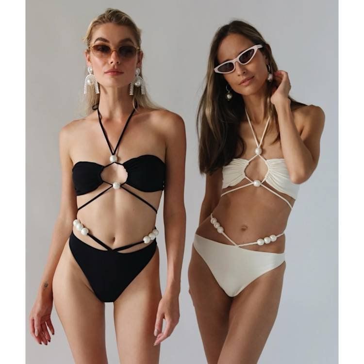 Maillot de bain trois pièces pour femme, nouvelle collection, sexy, décolleté en V, jupe portefeuille en mousseline de soie_voghion.com