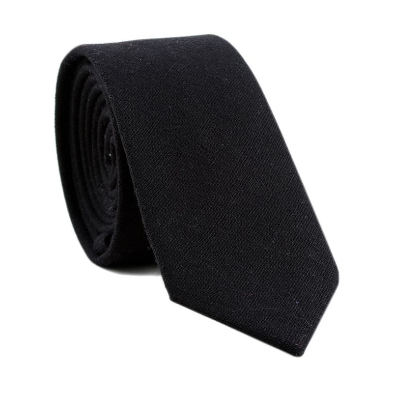 Cravatta da uomo in lino tinta unita, versione stretta, casual, disponibile all'ingrosso, fatta a mano, da 6 cm_voghion.com