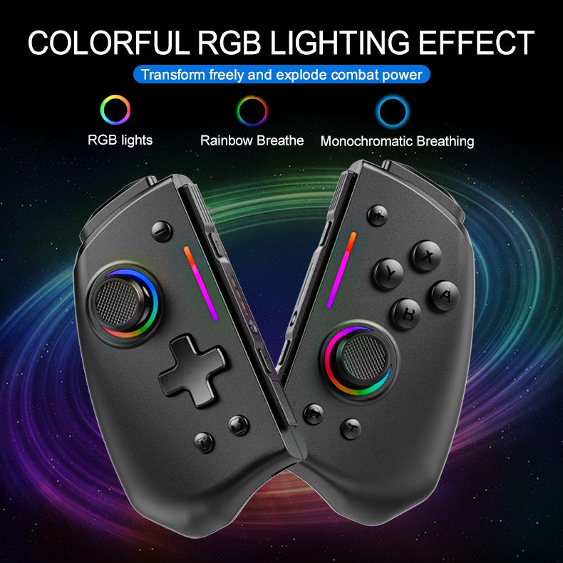 LinYuvo KS42 Meteor Light Draadloze Joy-pad 8 Kleuren RGB Verlichting Voor Switch/Lite/OLED, Met Programmeerbare Turbo & Trilling_voghion.com