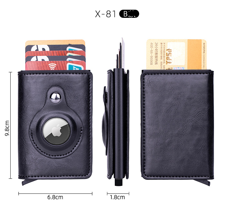 Airtag location tracker pickup wallet can be installed, simple creative business multi-function wallet wallet card Package X-81_voghion.com
