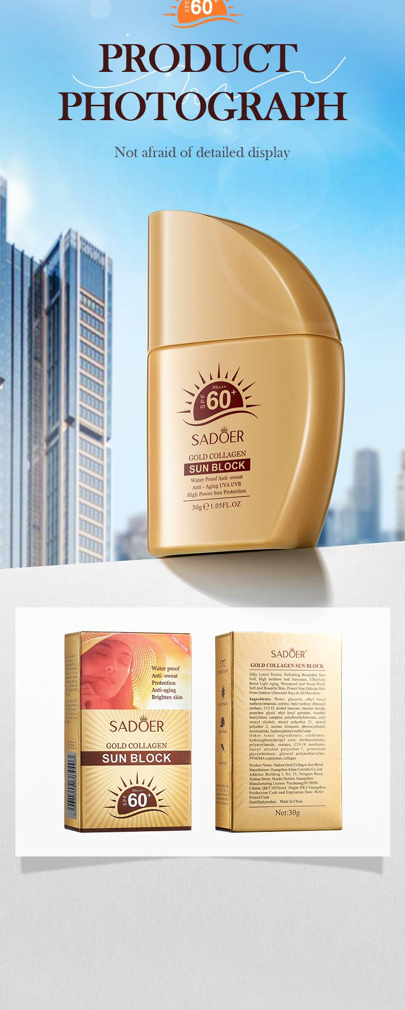 Apsauginis kremas nuo saulės SPF50+, apsaugantis nuo UV spindulių, drėkinamasis losjonas nuo saulės, gruntas_voghion.com