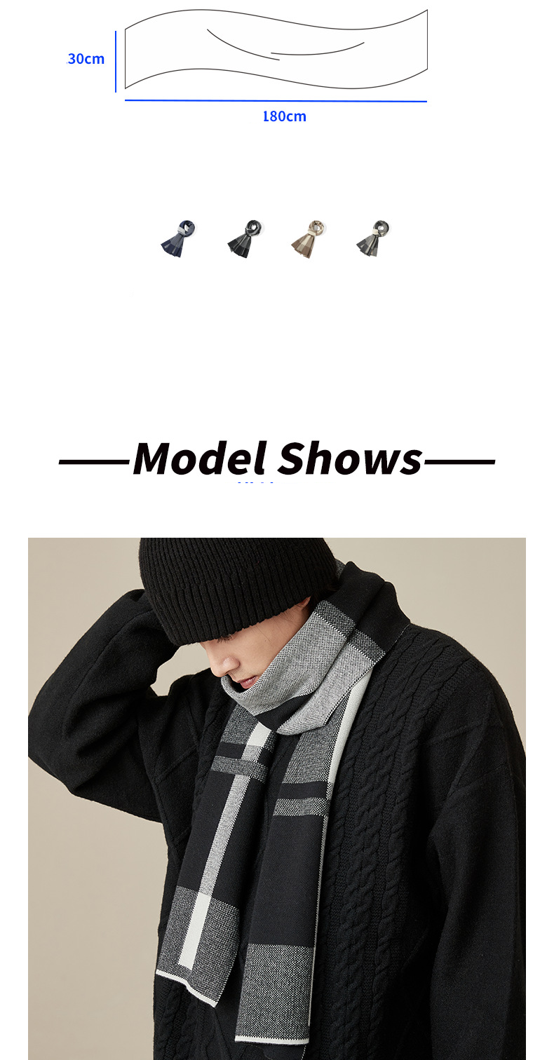 Sciarpa unisex da uomo autunno e inverno, marchio Tide, coperta casual, spessa, calda e fredda, da inviare al fidanzato come regalo di compleanno_voghion.com