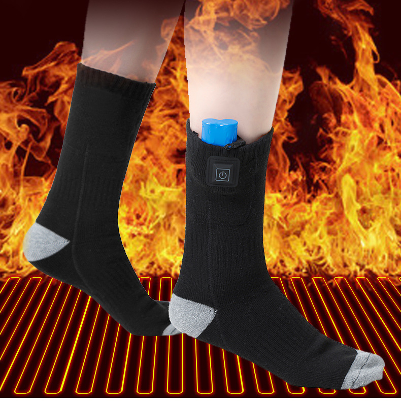 Calcetines térmicos de invierno, calcetines térmicos eléctricos para hombre y mujer, calcetines térmicos de esquí, calcetines largos de tubo cálido para pies, calcetines térmicos con carga_voghion.com