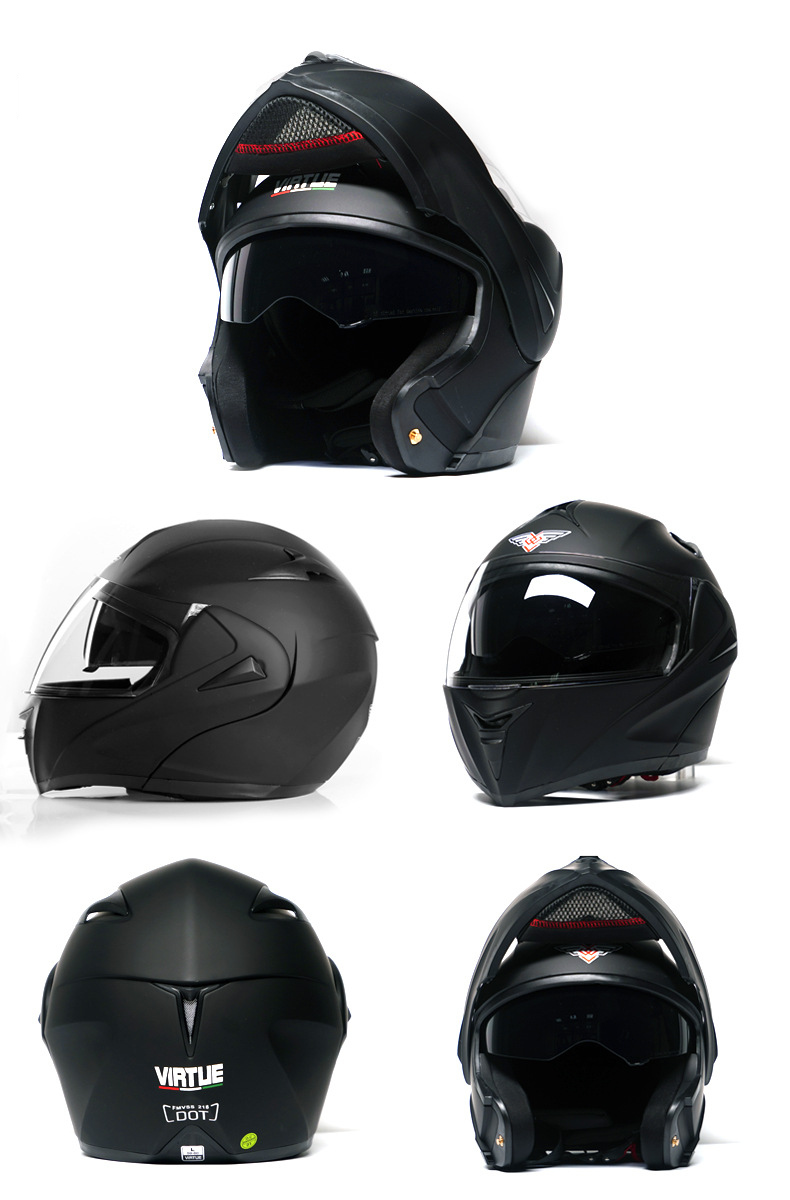 Casco con visera de doble lente DOT para vehículo eléctrico_voghion.com