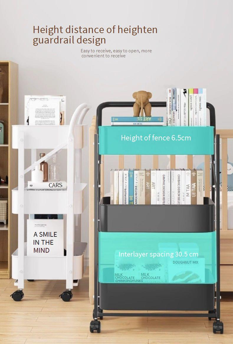 Gezinsorganizer Mobiele Trolley Staande Staande Meerlaagse Opvouwbare Keukenrek Snackrek IJzeren Badkamer Opbergrek_voghion.com