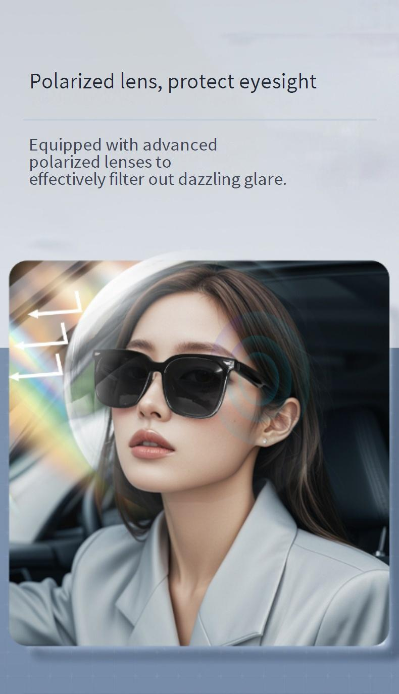 Smarte Bluetooth-Brille GS01 – Freisprechfunktion für Anrufe und Musik, polarisierte UV400-Gläser, geringes Gewicht (31 g), Touch-Steuerung zum Autofahren/Radfahren_voghion.com