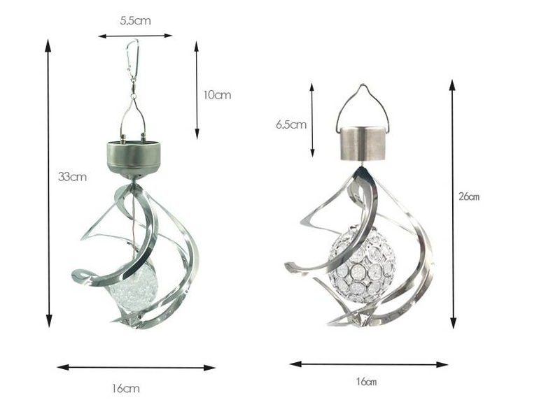 Lanterna solare a LED in acciaio inox con sfera cava in acrilico - Luce decorativa da giardino impermeabile per esterni, patio, cortile e paesaggio_voghion.com