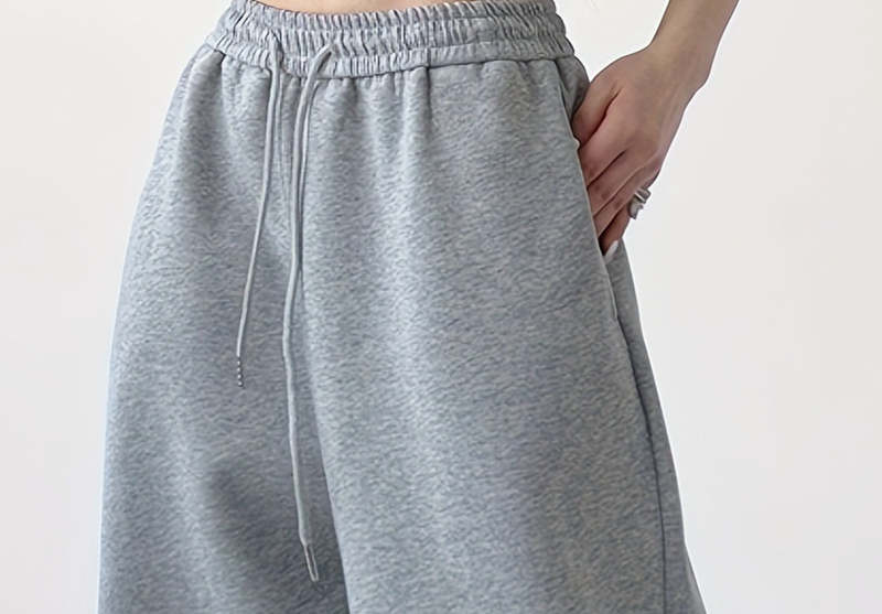 Pantaloni da jogging oversize da donna – Pantaloni invernali da salotto foderati in pile, colore nero/grigio | Vestibilità comoda con polsini regolabili_voghion.com