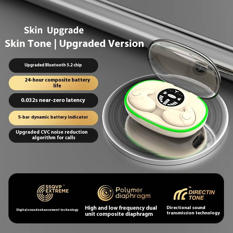 MD538 Sleep Bluetooth Headphones, Wireless Bone Conduction Open-Ear Earbuds, Ultra-Long Battery Life, Dual Stereo Sound Comfortable For Side Sleepers_voghion.com