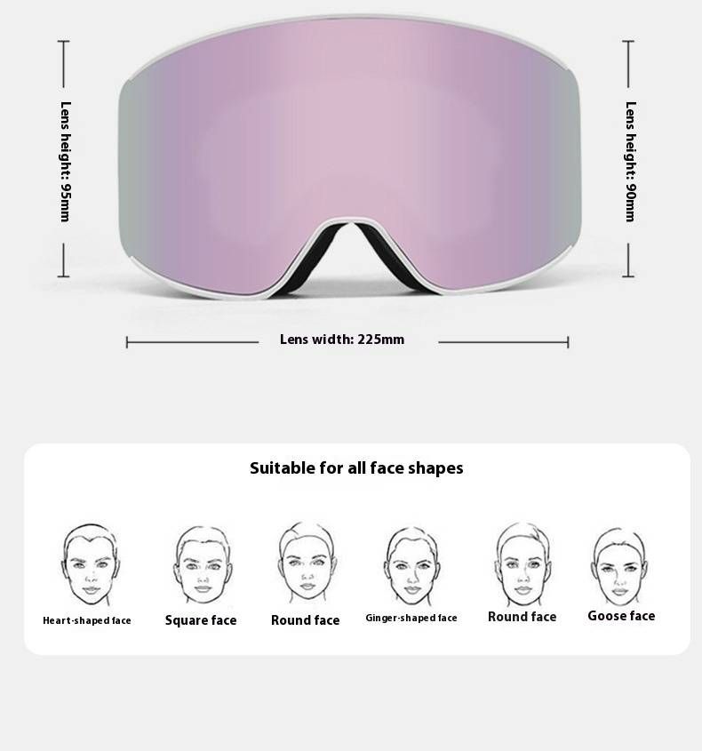 Magnetic Ski Goggles With UV Protection, Anti-Fog & Wide Vision – Compatible With Prescription Glasses_voghion.com