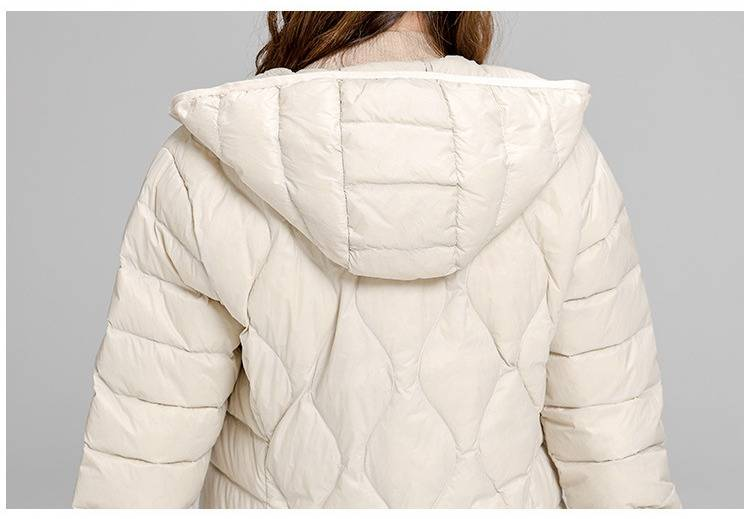 Piumino leggero da donna con cappuccio, cappotto aderente a maniche lunghe, piume d'anatra bianche, moda autunno inverno, strati versatili_voghion.com