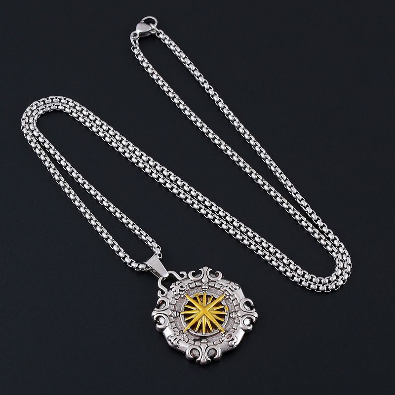 Ciondolo da uomo con ancora nautica, stella e bussola, accessorio versatile per maglioni, marchio di nicchia europeo e americano._voghion.com