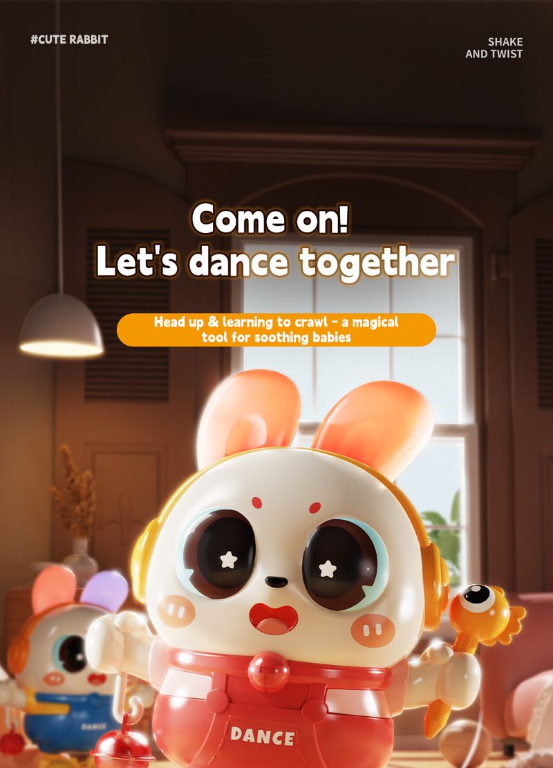 2025 Giocattoli Montessori per bambini, carini, cantanti e danzanti, a forma di coniglio elettrico, per neonati da 0 a 3 anni, giocattoli educativi per gattonare_voghion.com