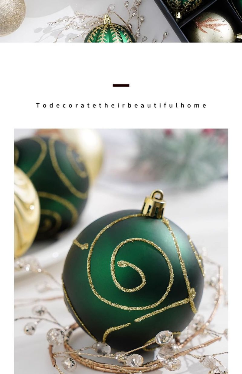 Modern Christmas Ornament Set - Velvet & Metallic Geometric Hanging Balls For Stylish Tree Decor (Red/Green/Gold/Rose Gold, Assorted Shapes)_voghion.com