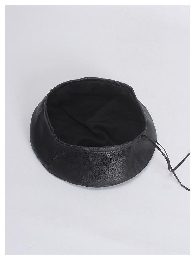 Neuheiten BUTTERMERE Leder Frauen Französisch Militär Baskenmütze Weibliche Rote Damen Kürbis Hut Einstellbar Vintage Herbst Winter Schiebermütze_voghion.com