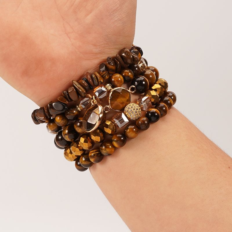 Populärt Bohemescht Stacking-Stil Armband aus natierlechem Edelsteen a Kristallknospe mat keeserlecher Kiefernholz fir Fraen_voghion.com
