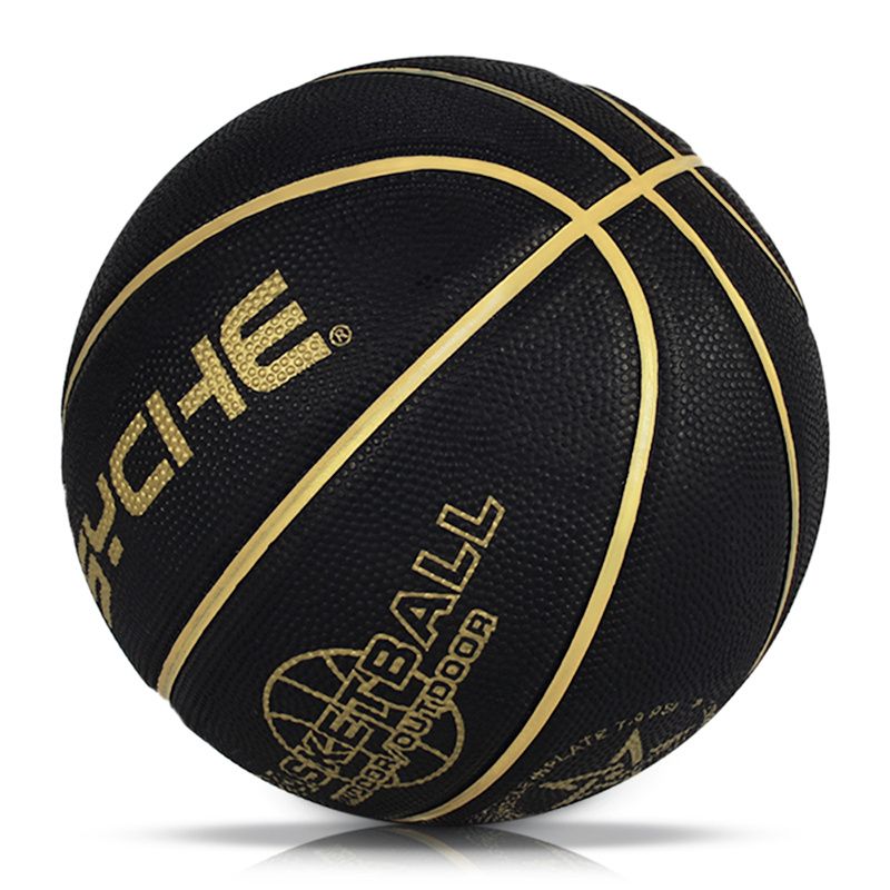 Size 7 Rubber Basketball - Durable Non-Slip, Suitable For Indoor And Outdoor Games, Black_voghion.com