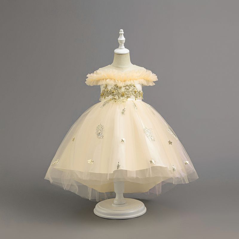 Kinderkleding Meisjes Strapless Trouwjurk Verjaardag Feest Prestaties Sleepjurk Kinderjurk_voghion.com