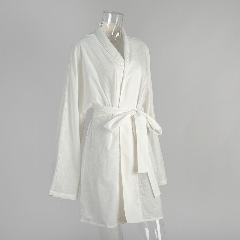 Abito lungo in lino e cotone per donna 2025 autunno e inverno, nuovo stile, casual, comodo, abito da spiaggia_voghion.com