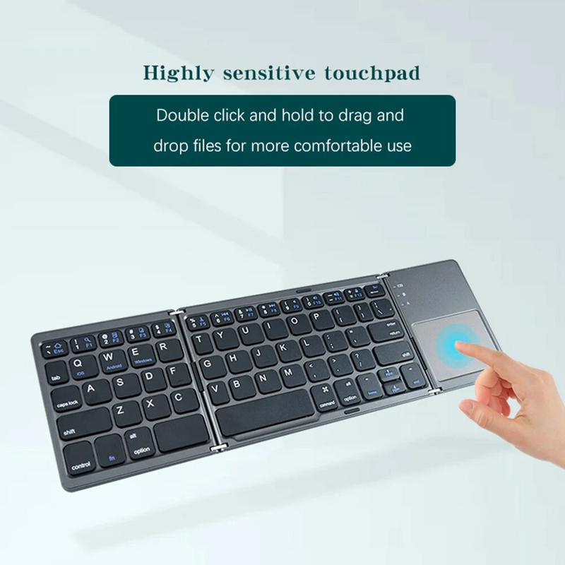 Faltbare Mit Touchpad Drahtlose Tastatur Leichte Staubdicht Bluetooth-kompatibel für Universal Tablet_voghion.com