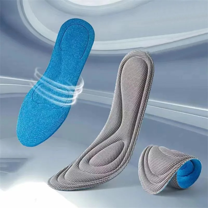 Plantillas de espuma viscoelástica para hombre y mujer, plantilla deportiva de masaje Nano antibacteriano para pies, cuidado ortopédico, 1 par_voghion.com