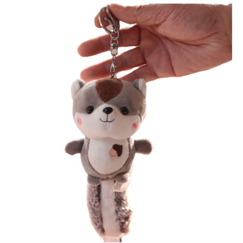 Squirrel Little Adorable Cute Plush Toy Soft Mini Animal Keychain Charm 12cm Bag_voghion.com