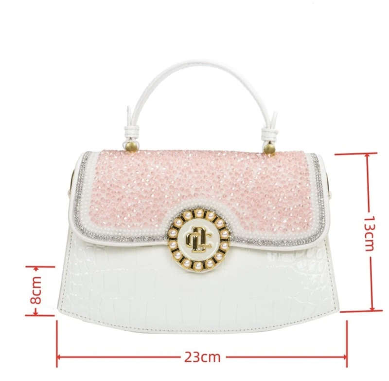 Women's diamond-encrusted handbag high-end fashion age-reducing temperament all-match one-shoulder Messenger bag_voghion.com