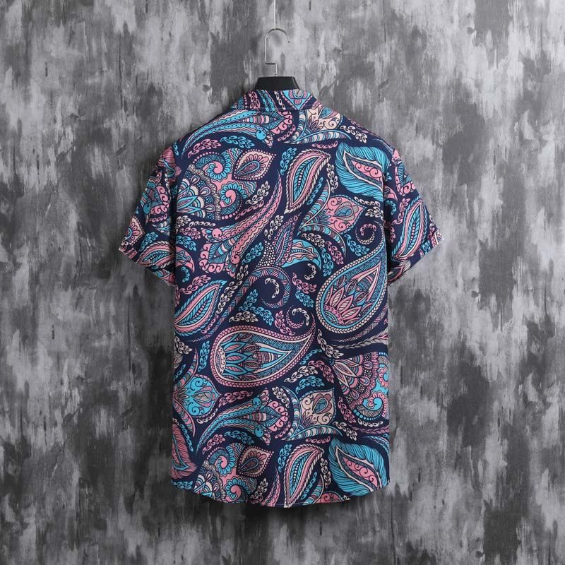 Sommer Neue Gedruckt Hemd Zwei Stück Jugend Casual Mode Herren Set_voghion.com