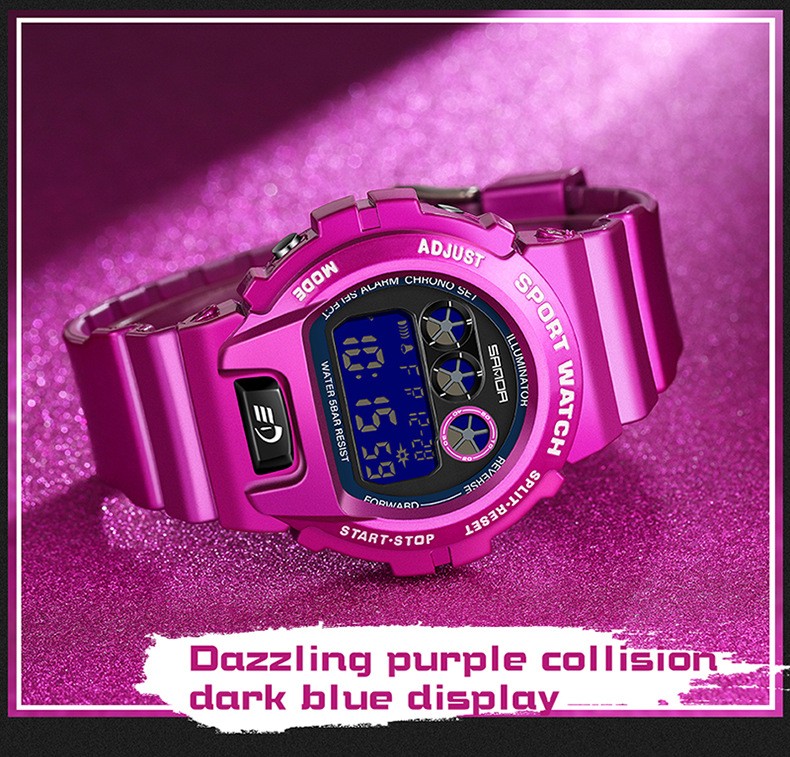 Sanda dopamina elettronica per studenti e studentesse, orologio impermeabile alla moda, tendenza multifunzionale 2017_voghion.com