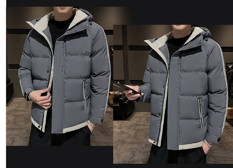 Winter Warmer, verdickter Baumwollmantel Herrenmode Mit Kapuze Lässiger Baumwollmantel Lockere Große Kurze Baumwolljacke Trendy Und Vielseitig_voghion.com
