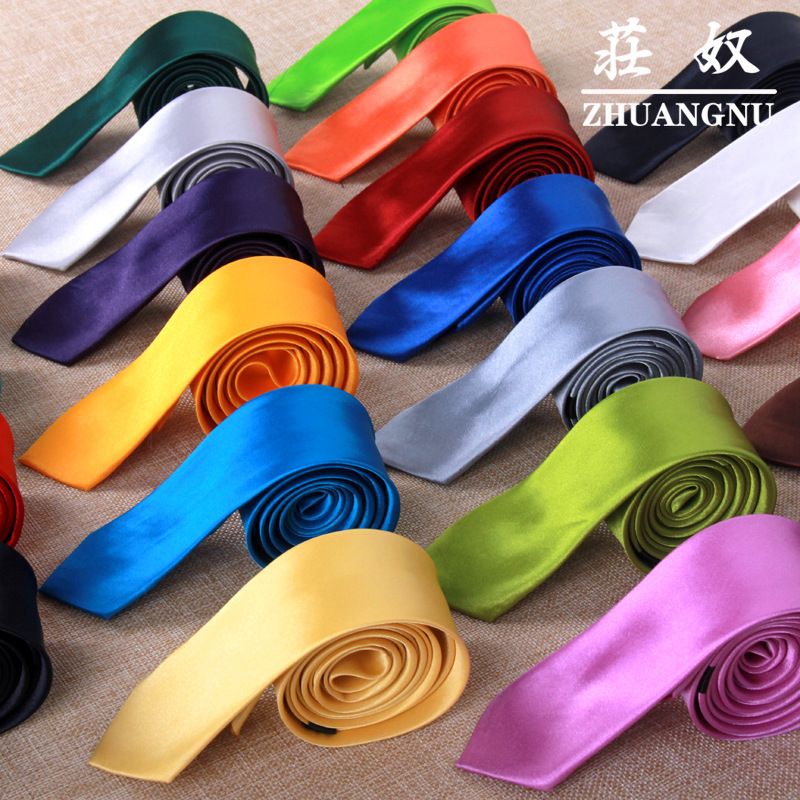 New Men's 5cm Solid Color Narrow Hand-tied For Men Business Casual Group Tie Custom Wholesale_voghion.com