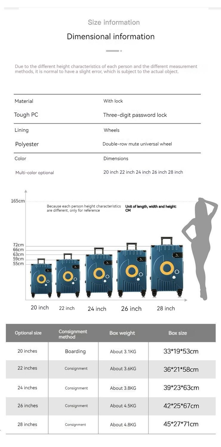 Holdbar bagage mandlig studerende ny pull bar box kvindelig aluminiumsramme universal hjul 20 tommer boarding adgangskode kuffert_voghion.com