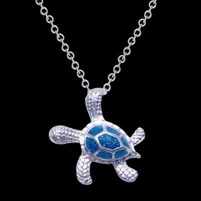 Nieuwe schildpadhangerketting, schattige, prachtige blauwe hanger_voghion.com